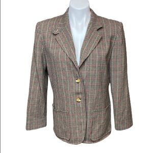 Pendleton originals tan houndstooth wool blazer size MP